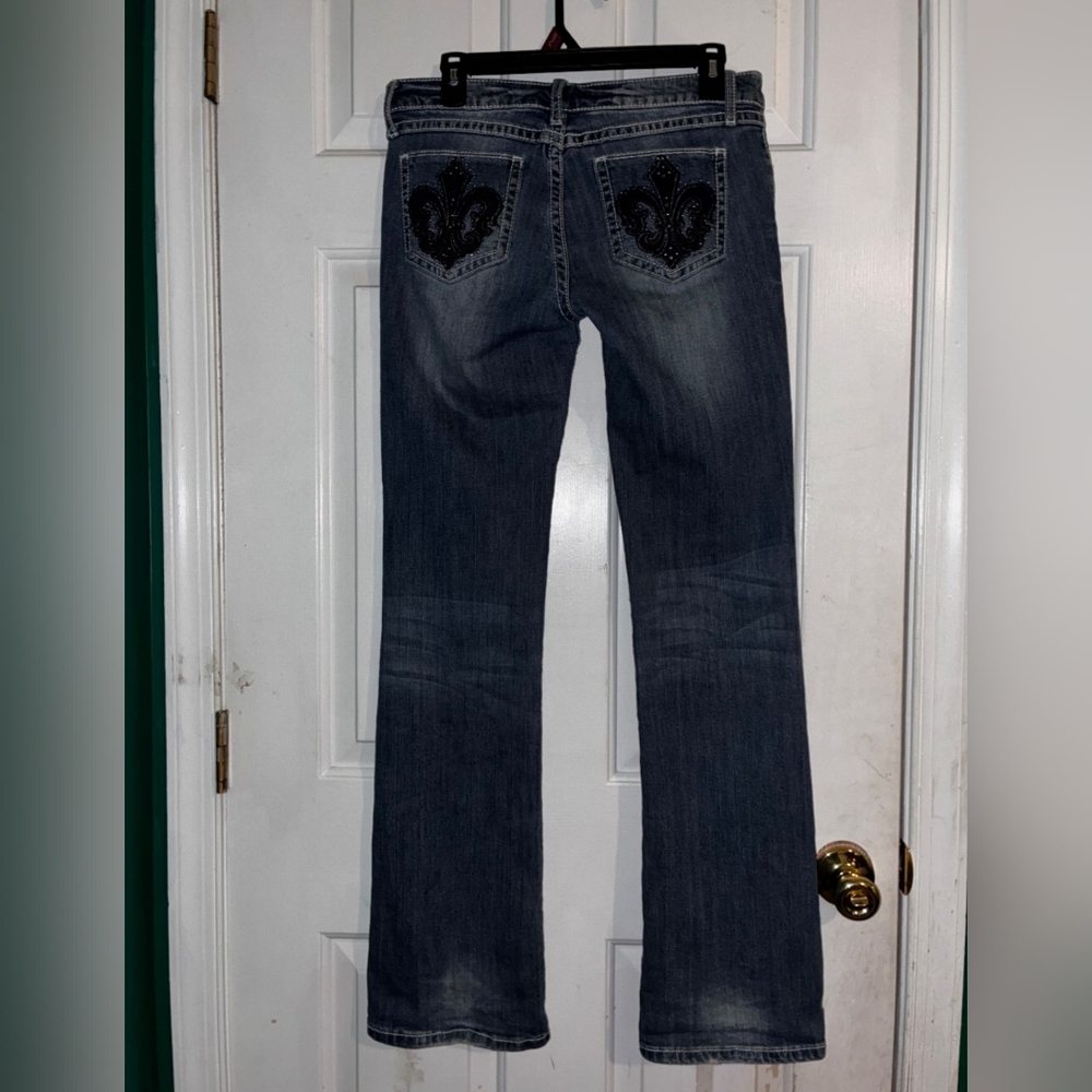 Rock 47 Blue Jeans with Embellished Pockets Size 34